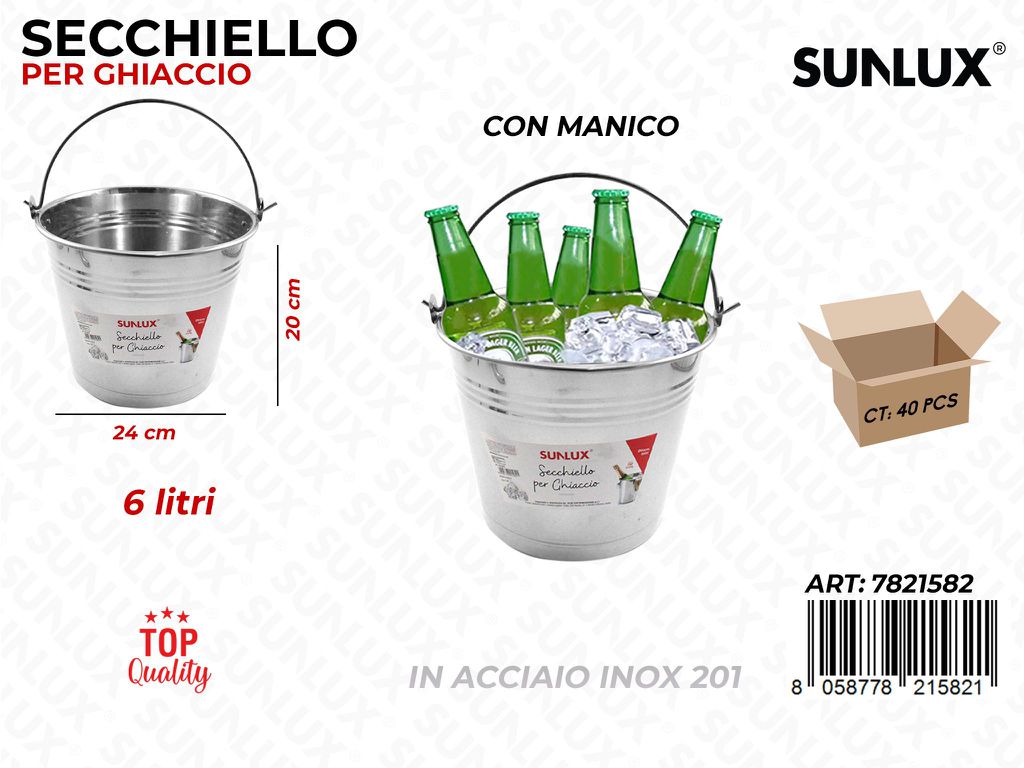 Secchiello per Ghiaccio Inox 201 24*20CM 6LT