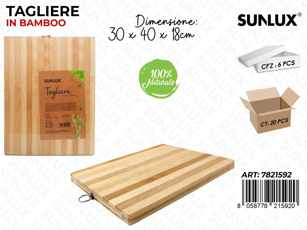 Sunlux Tagliere in Bamboo 30*40*1.8CM