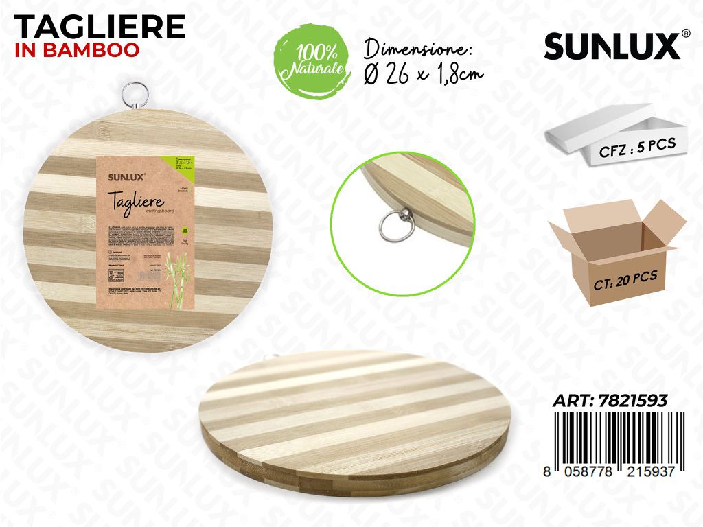 Sunlux Tagliere in Bamboo D.26*1.8CM