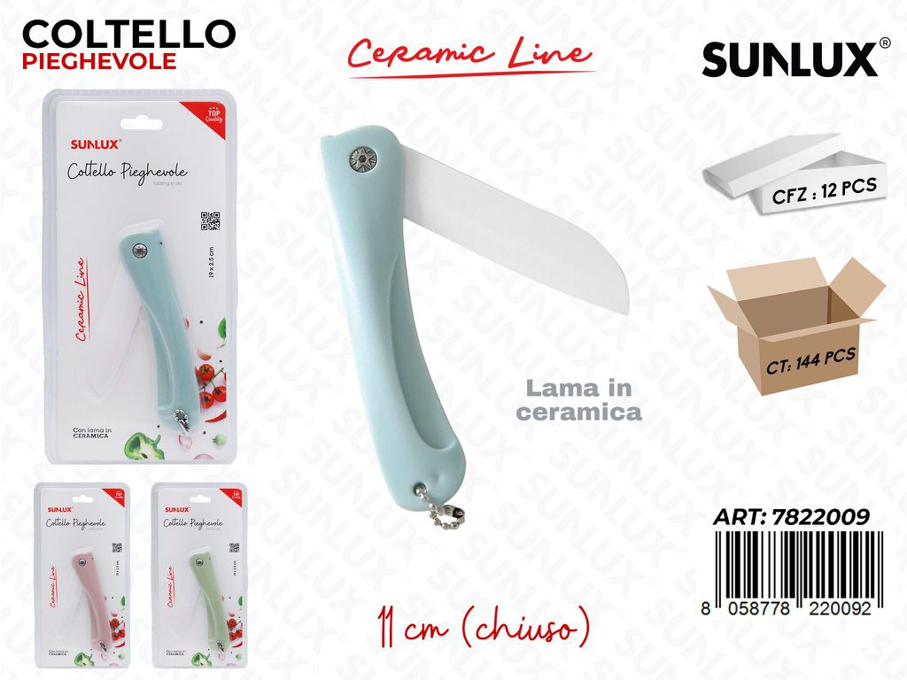 Sunlux Coltello Pieghevole Ceramica 11CM Ass.