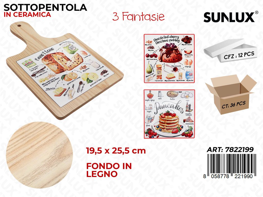 Sunlux Sottopentola Ceramica Ass. 19.5*25.5CM