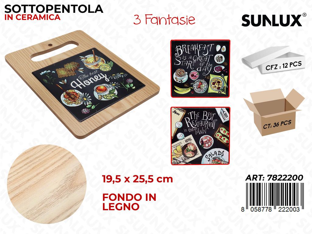 Sunlux Sottopentola Ceramica Ass. 19.5*25.5CM