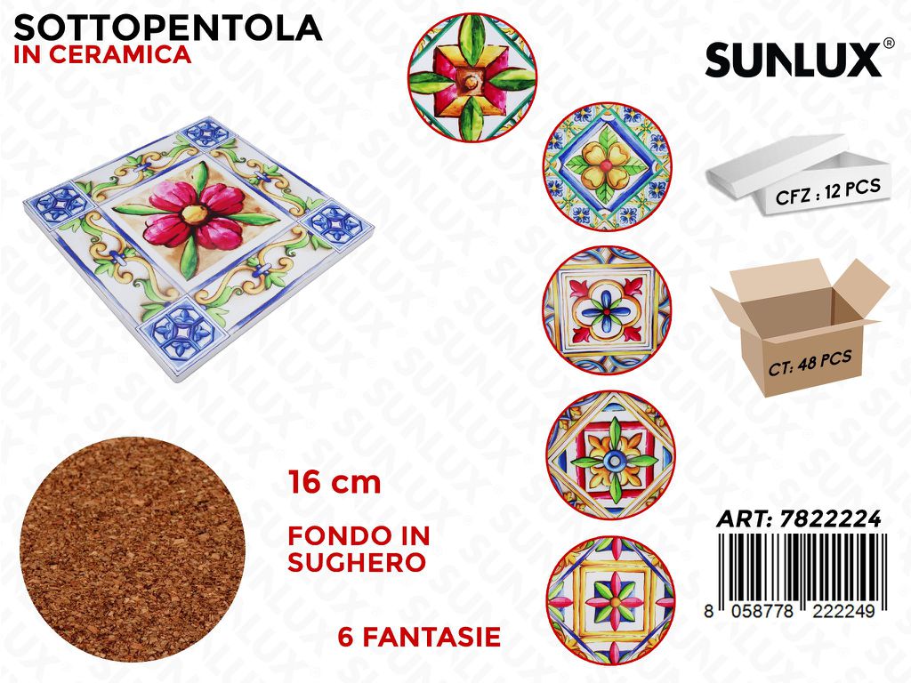 Sunlux Sottopentola Ceramica D.16CM Ass.