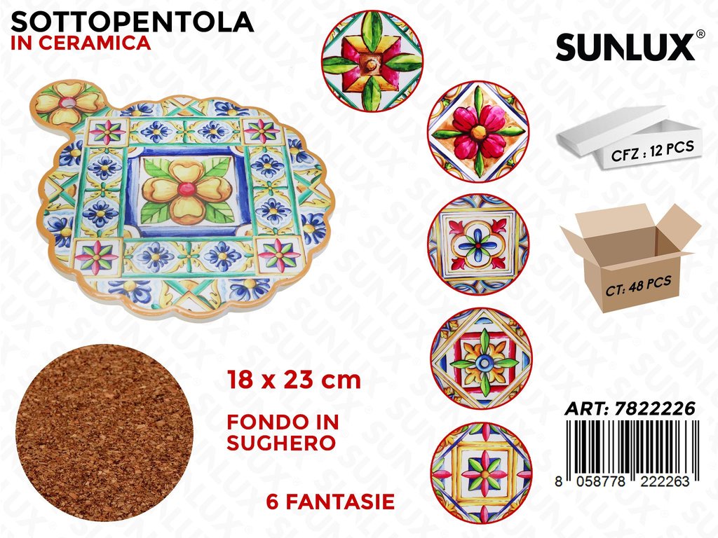 Sunlux Sottopentola Ceramica 18*23CM Ass.