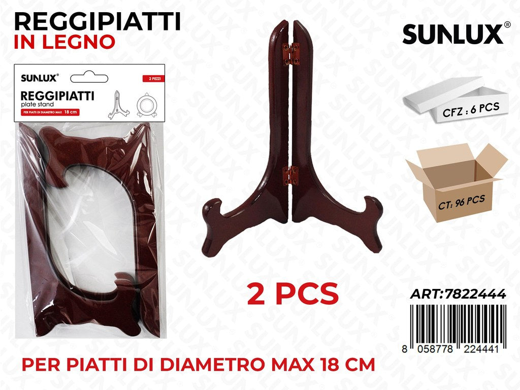 Reggipiatti in Legno 18CM 2PCS/ Pz da 6
