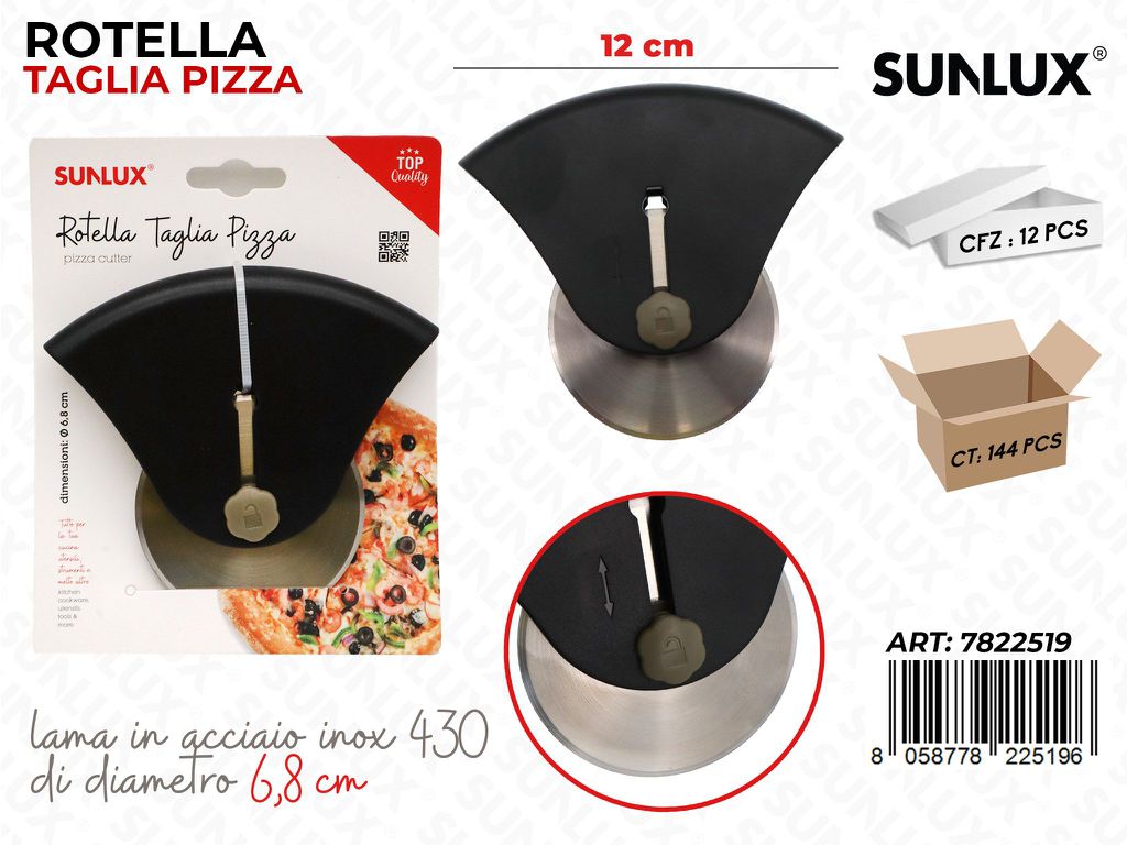 Sunlux Rotella Taglia Pizza Acciaio 430 12CM