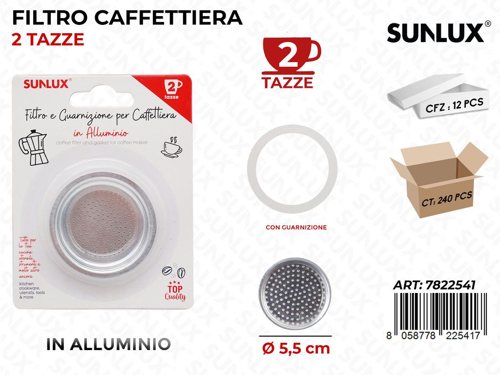 Filtro Caffettiera Allum. D.5.5 Cm 2 Tazze