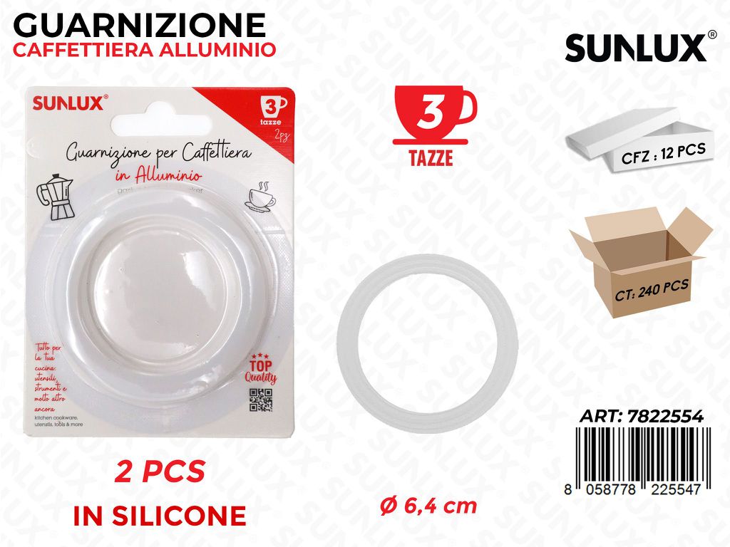 Guarnizione per Caffettiere Silic. 2PCS 3TAZZE /Pz da 12CFZ