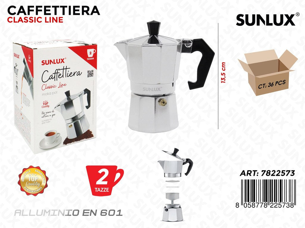 Caffettiera Classic 2TAZZE Alluminio En 601