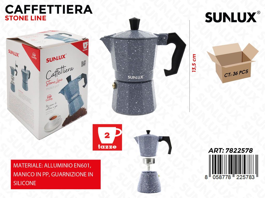 Caffettiera Stone 2TAZZE Alluminio En 601