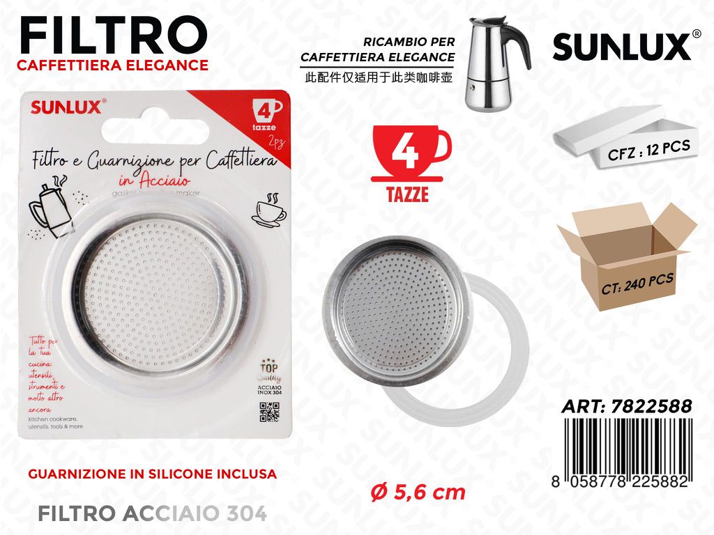 Filtro Caffet. Elegance Acc. 304 4T. 5.6CM
