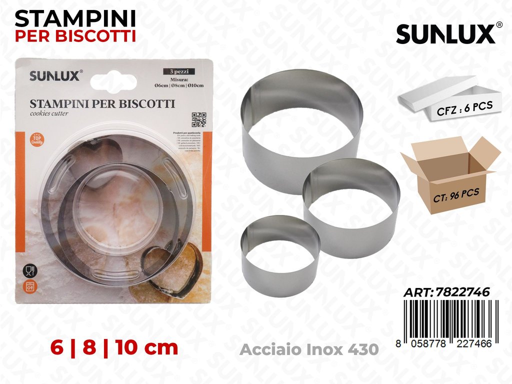 Stampi per Dolci in Acciaio 430 3PCS-MIS. Ass