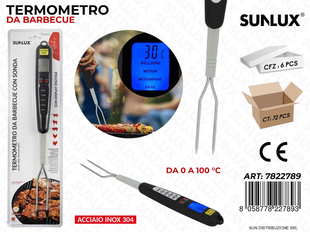 Termometro da Barbeque Acciaio 304 0-100