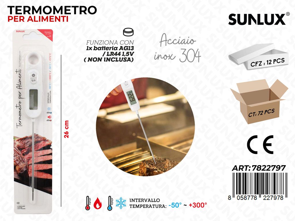 Sunlux Termometro Alimenti Acc. 304 26CM