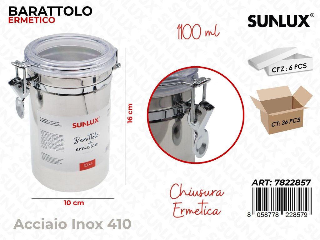 Sunlux Barattolo Ermetico Acc. 410 1100ML 10*16CM