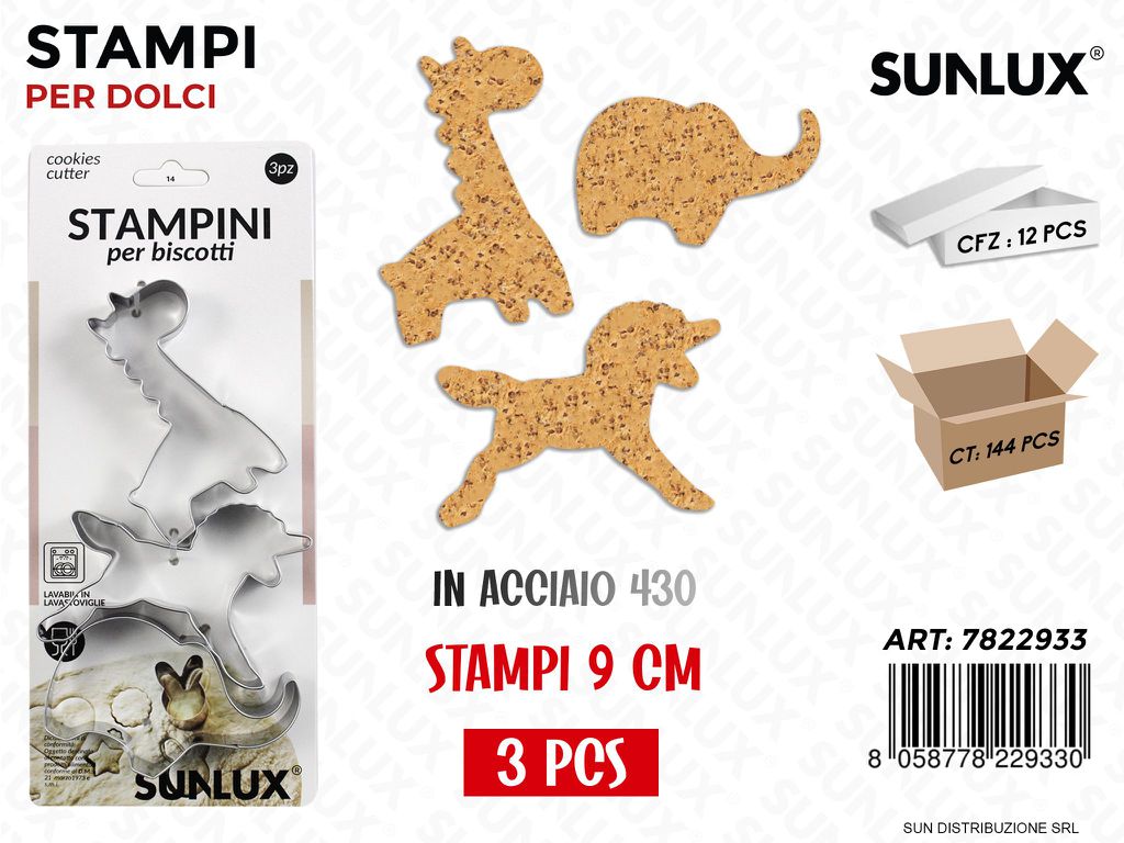 Stampini per Biscotti in Acciaio 430 9CM 3PCS