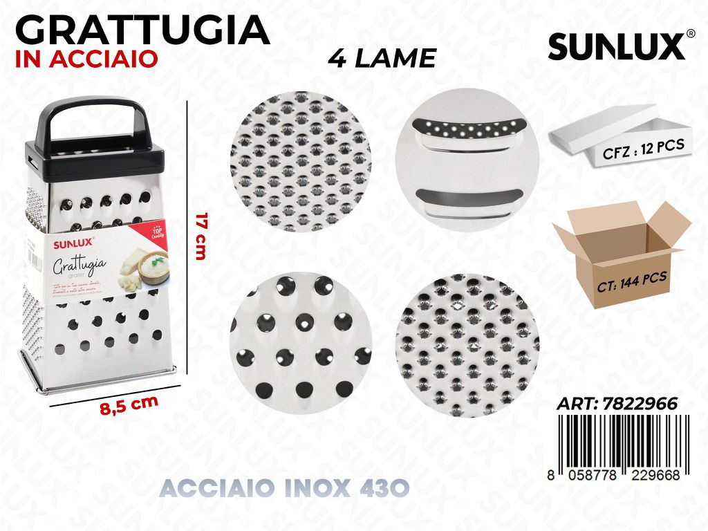 Grattugia 4LAME in Acciaio 430 8.5*17CM