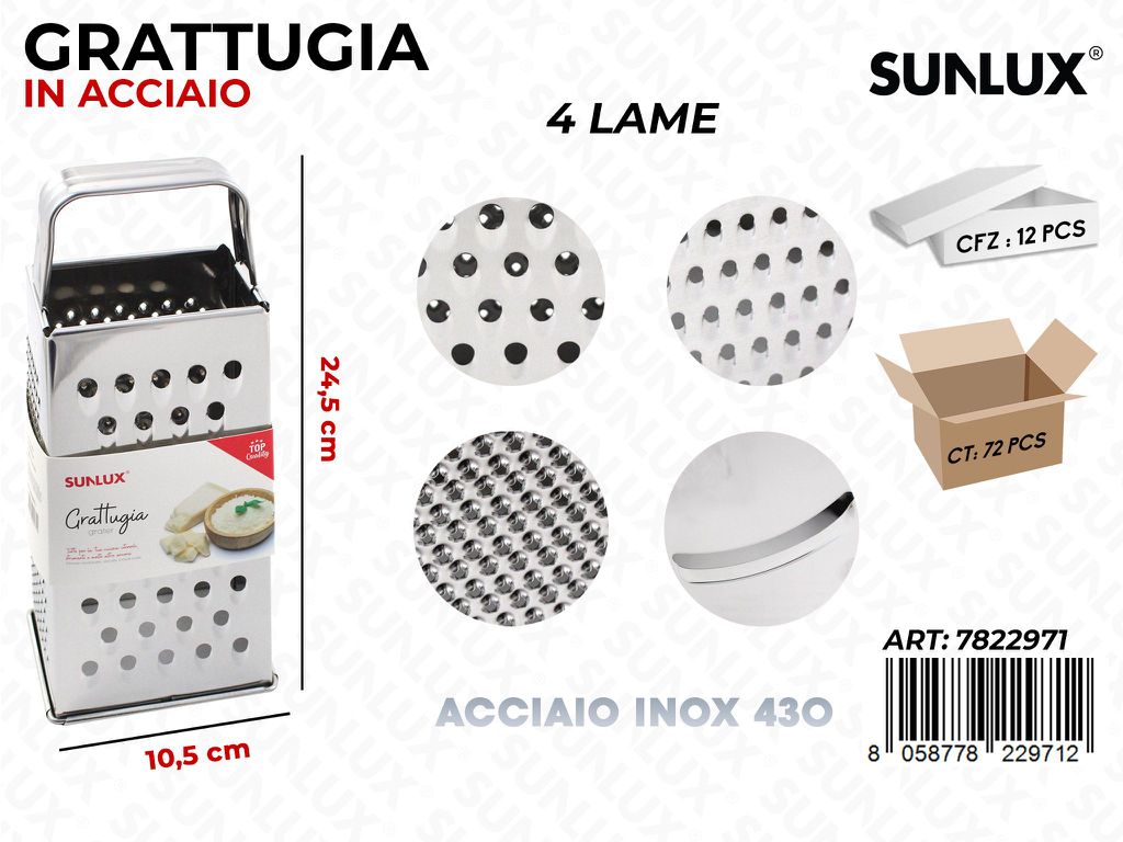 Grattugia 4LAME in Acciaio 430 10.5*24.5CM