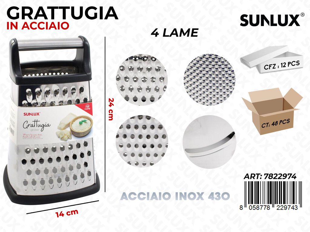 Grattugia 4LAME in Acciaio 430 14*24CM