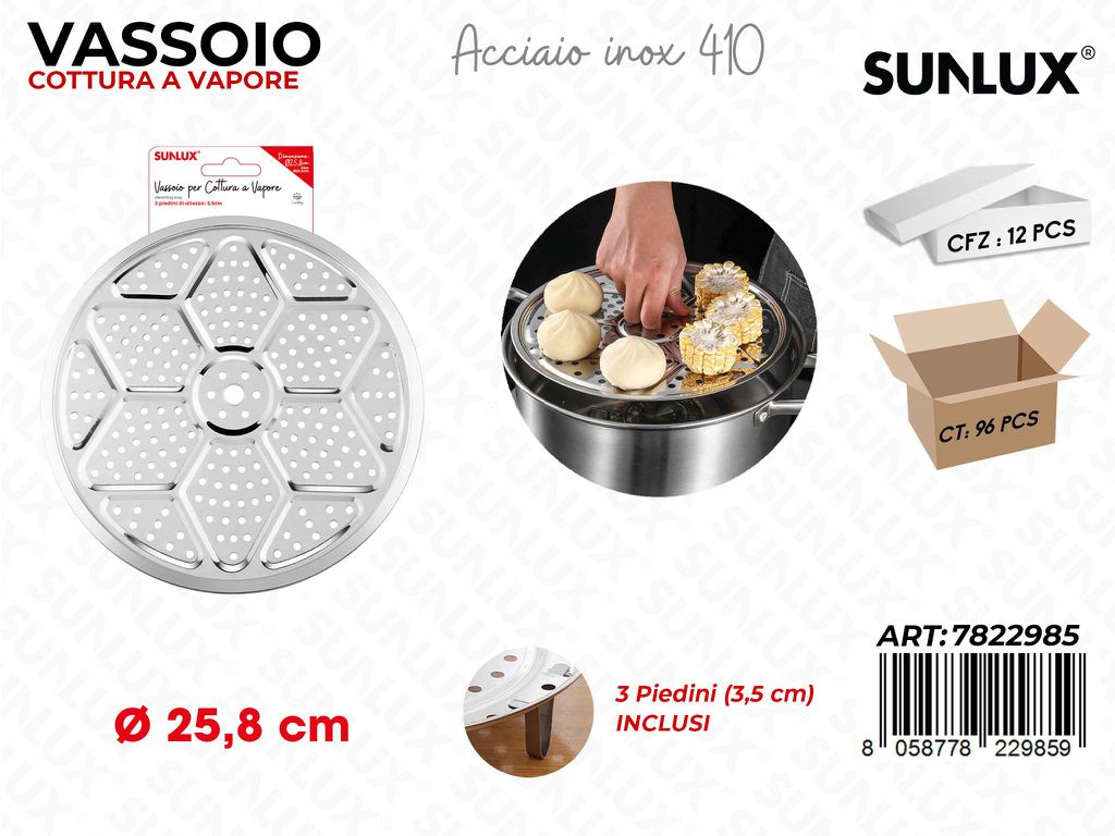 Sunlux Vassoio Cottura Vapore Acc. 410 25.8CM