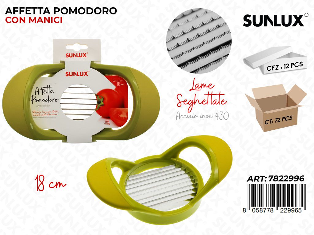 Sunlux Affetta Pomodoro in Acciaio 430 18CM