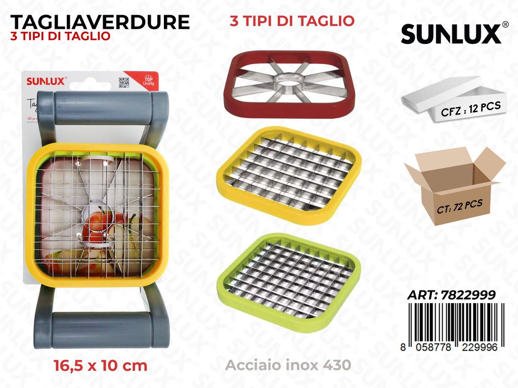 Sunlux Tagliaverdure Acciaio 430 16.5*10CM
