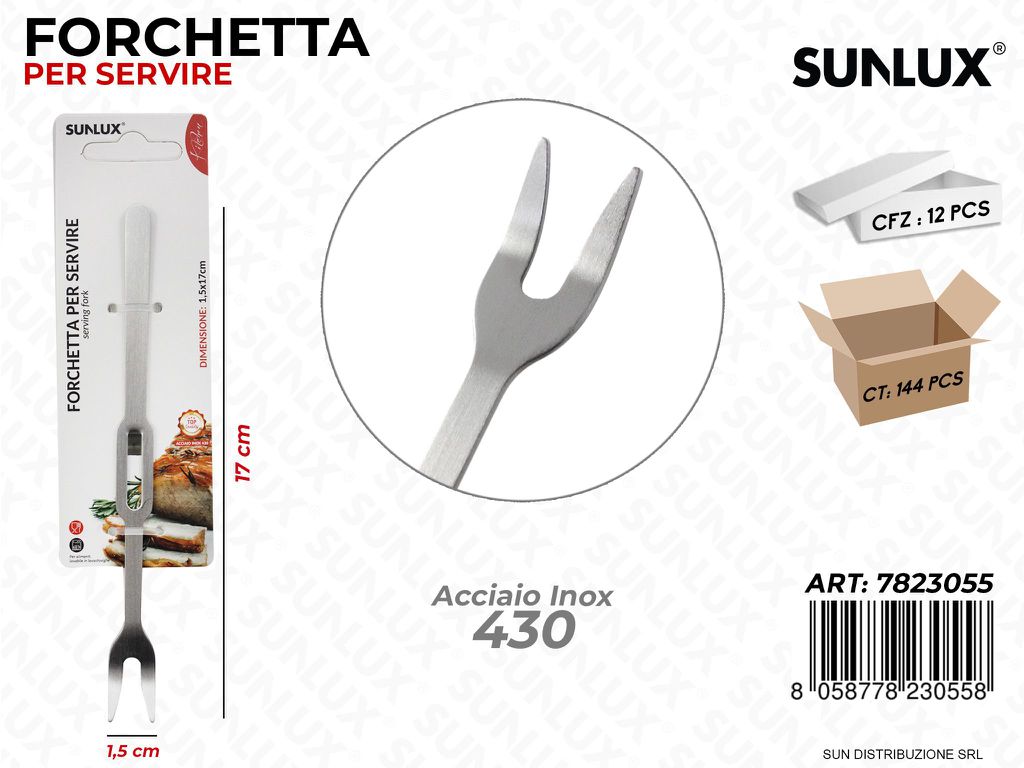 Forchetta per Servire in Acciaio 430 1.5*17CM