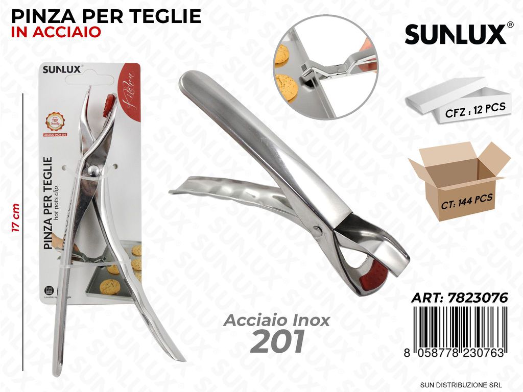 Pinza per Teglie in Acciaio 201 17CM