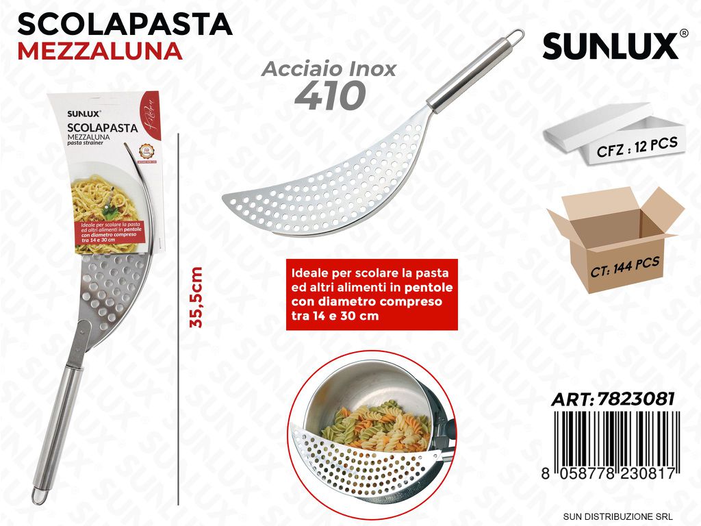 Scolapasta Mezzaluna Acciaio 410 35.5CM
