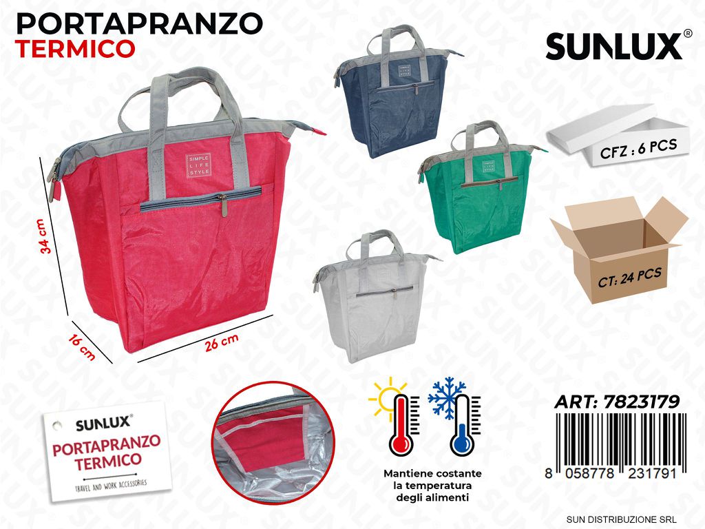 Portapranzo Termico Col. Ass. 26*34*16CM