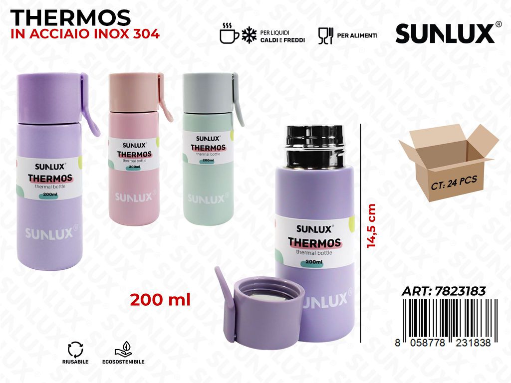 Sunlux Thermos Acc. Inox 304 200ML 14.5CM