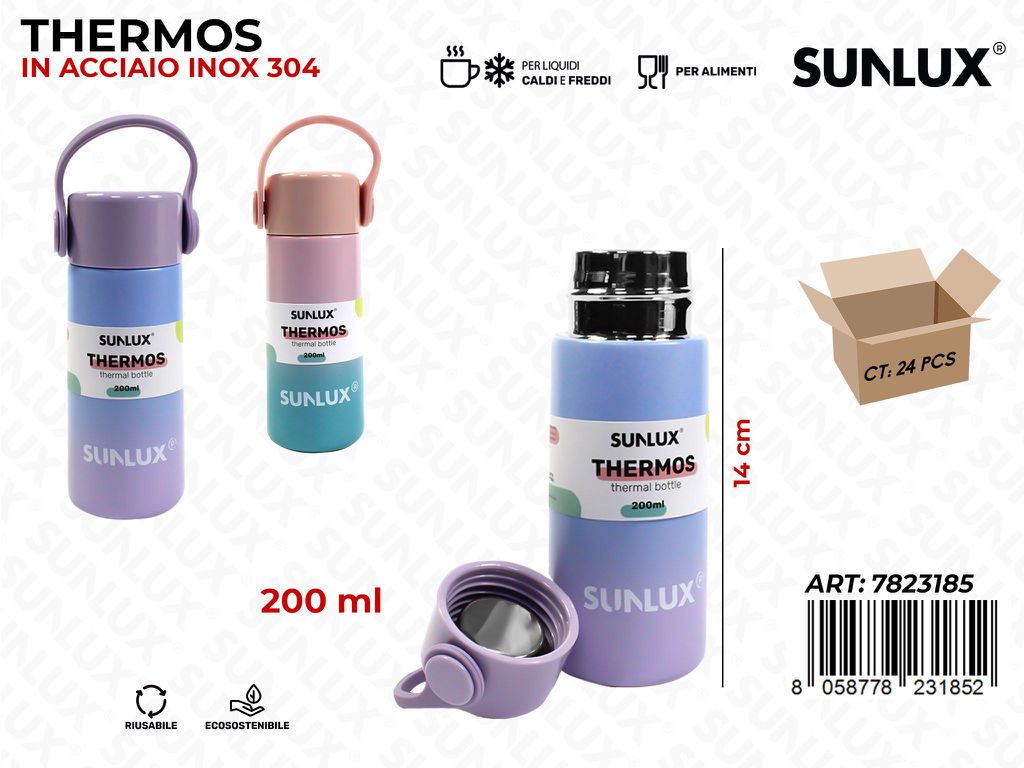 Sunlux Thermos Acc. Inox 304 200ML 14CM