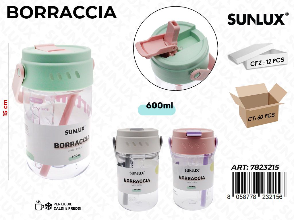 Sunlux Borraccia Col. Ass. 600ML 15CM