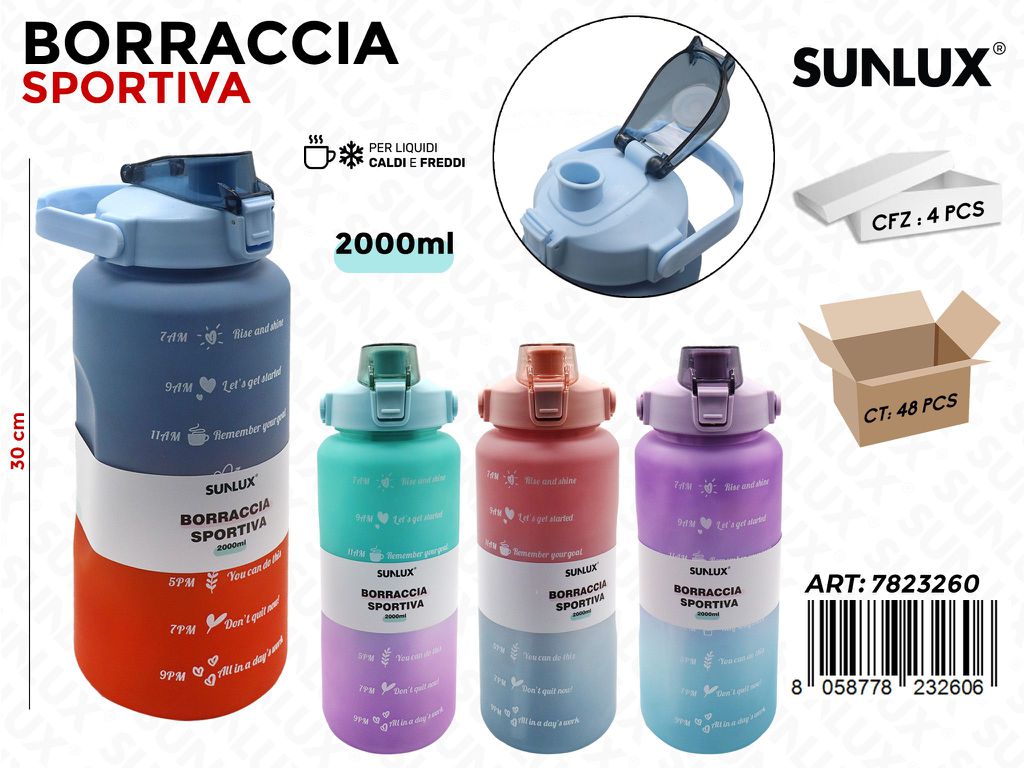 Sunlux Borraccia Sportiva Ass. 2000ML 30CM