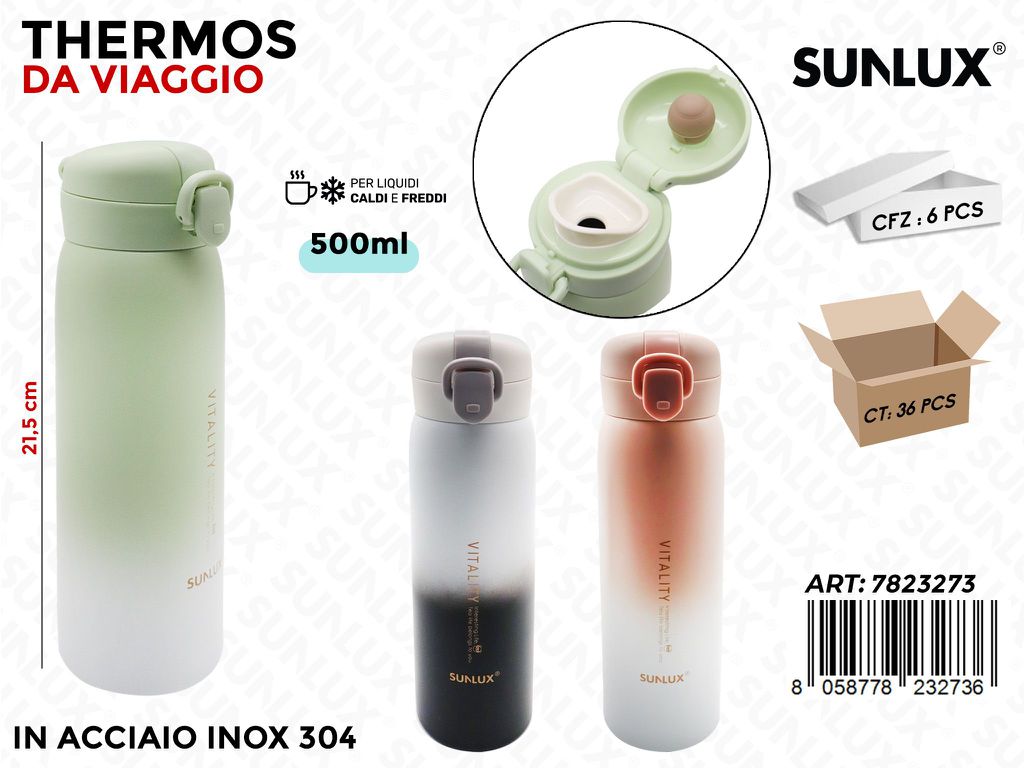 Sunlux Thermos Acciaio 304 500ML 21.5CM