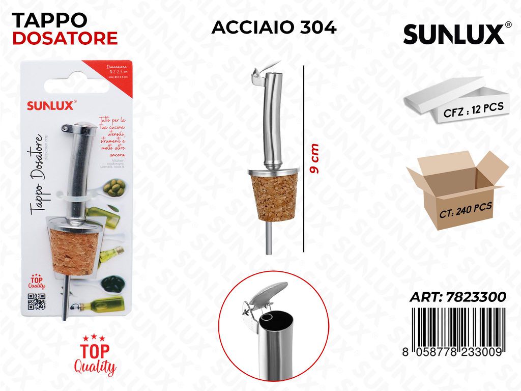 Tappo Dosatore in Acciaio 304 9CM