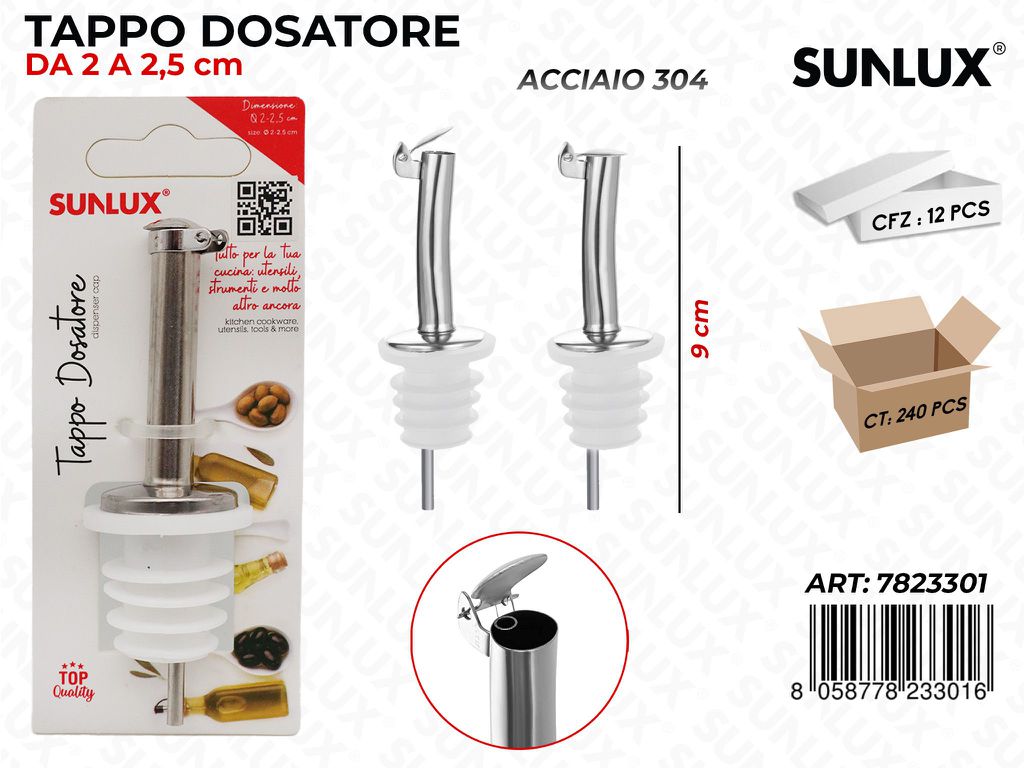 Tappo Dosatore in Acciaio 304 9CM