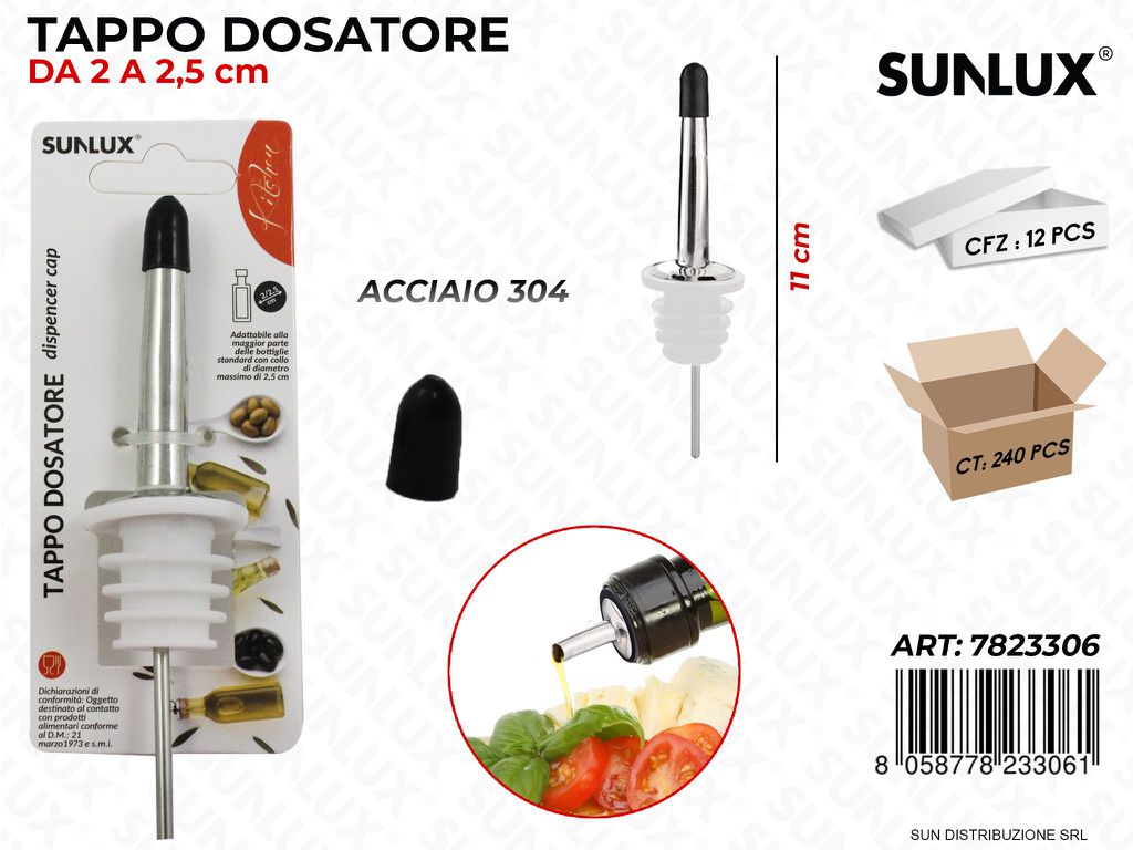 Tappo Dosatore In Acciaio 304 11Cm