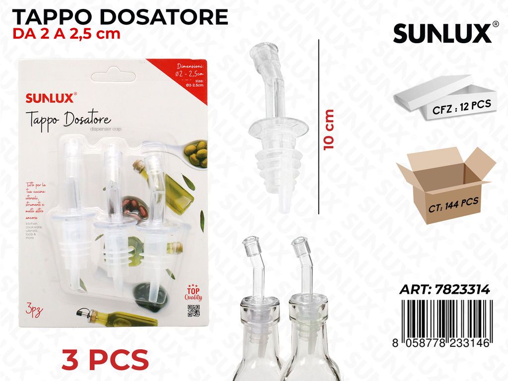 Tappo Dosatore Trasp. 10CM 3PCS