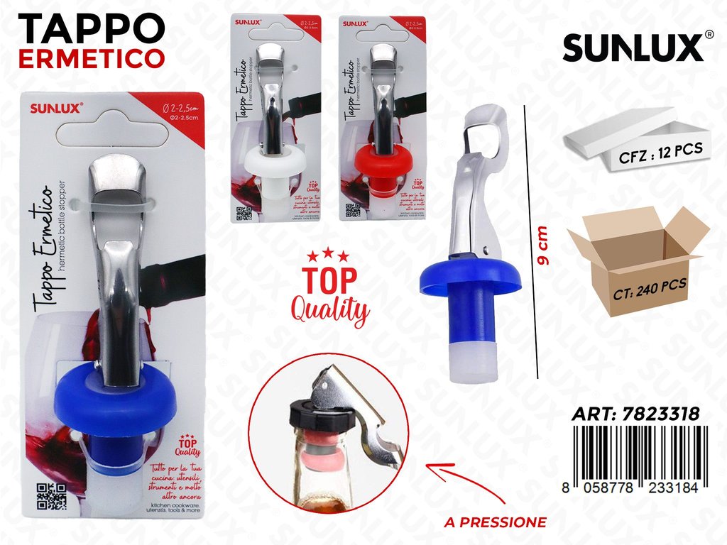 Tappo Ermetico a Press. Col. Ass. 9CM