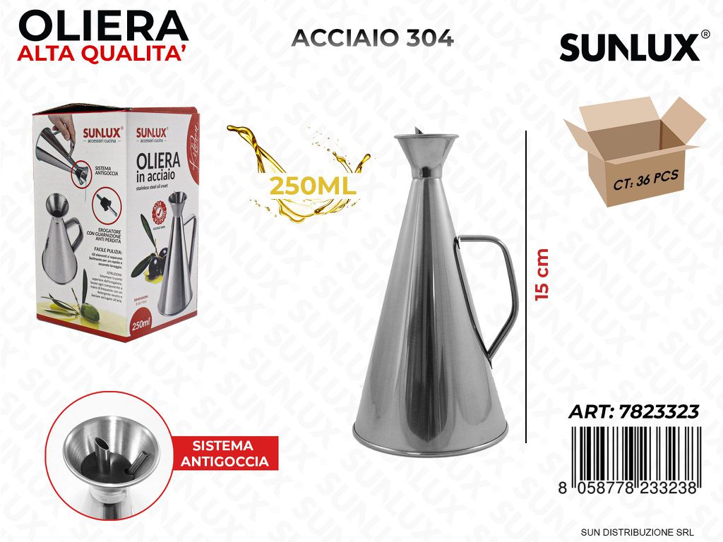 Oliera c/Antigocce in Acciaio 304 250ML 15CM