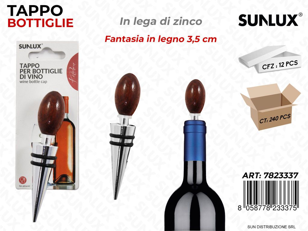 Tappo per Bottiglie di Vino L. di Zinco