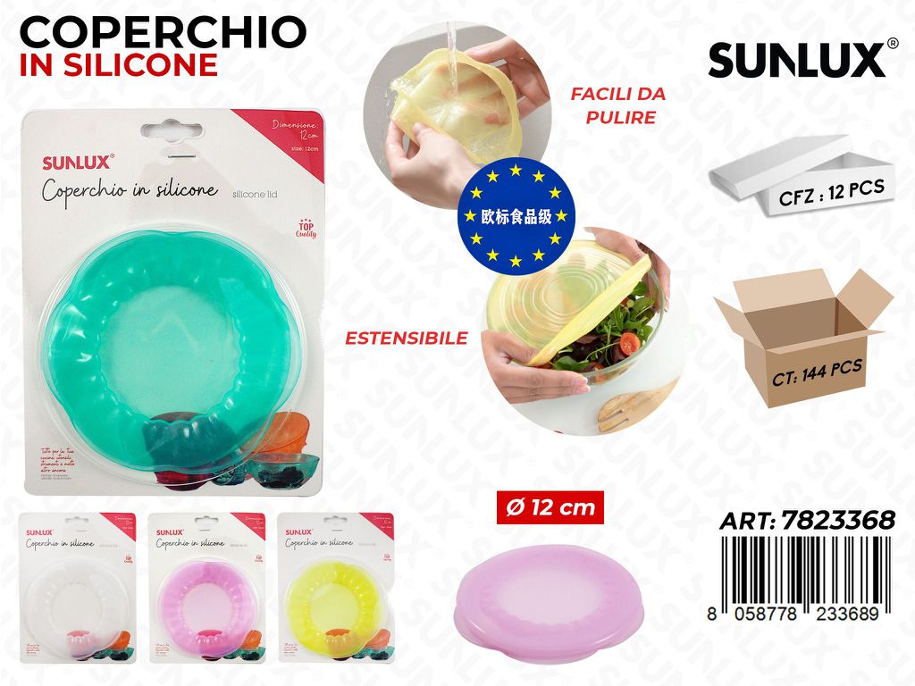 Coperchio in Silicone D.12CM Col. Ass.