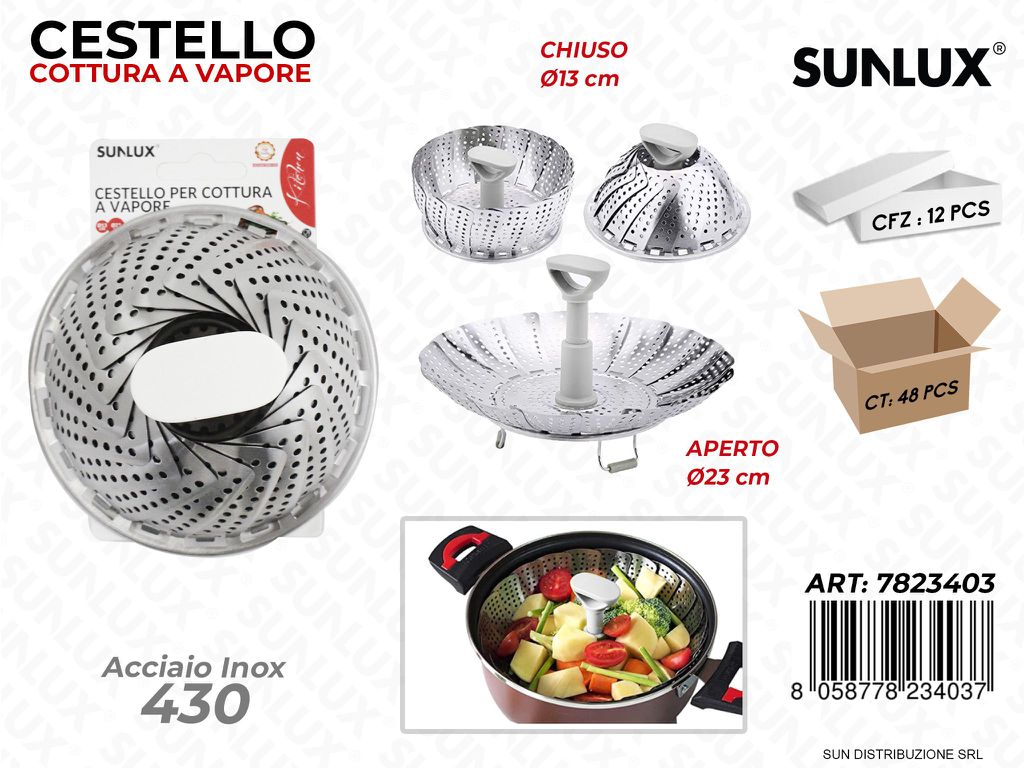 Cestello per Cottura a Vapore Acciaio 430 D.13CM