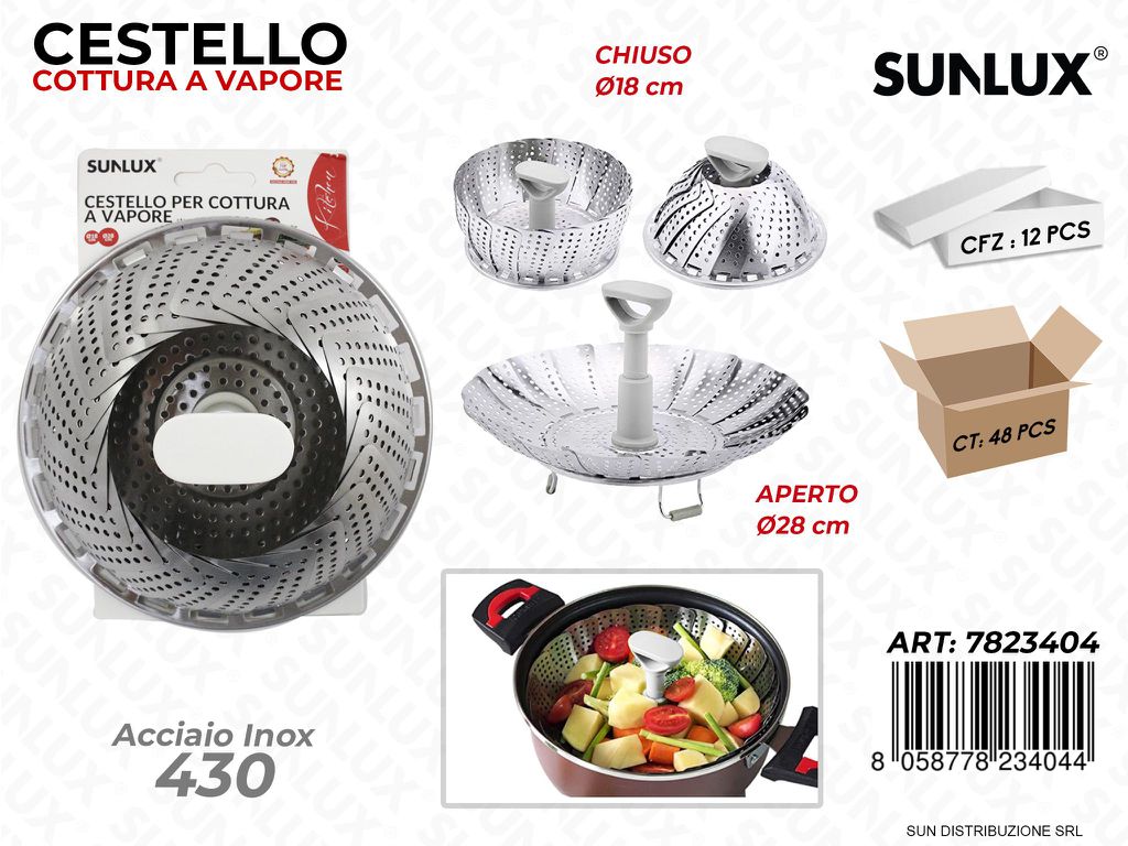 Cestello per Cottura a Vapore Acciaio 430 D.18CM