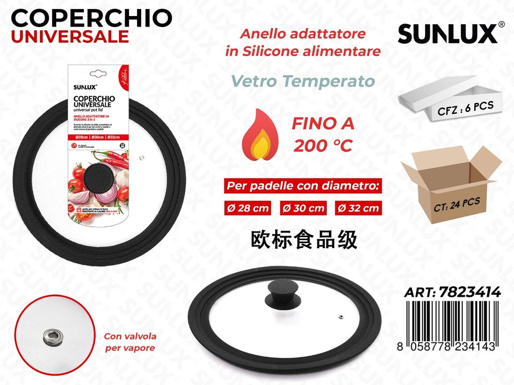 Coperchio Uni. Vetro-silic. D.28*30*32CM