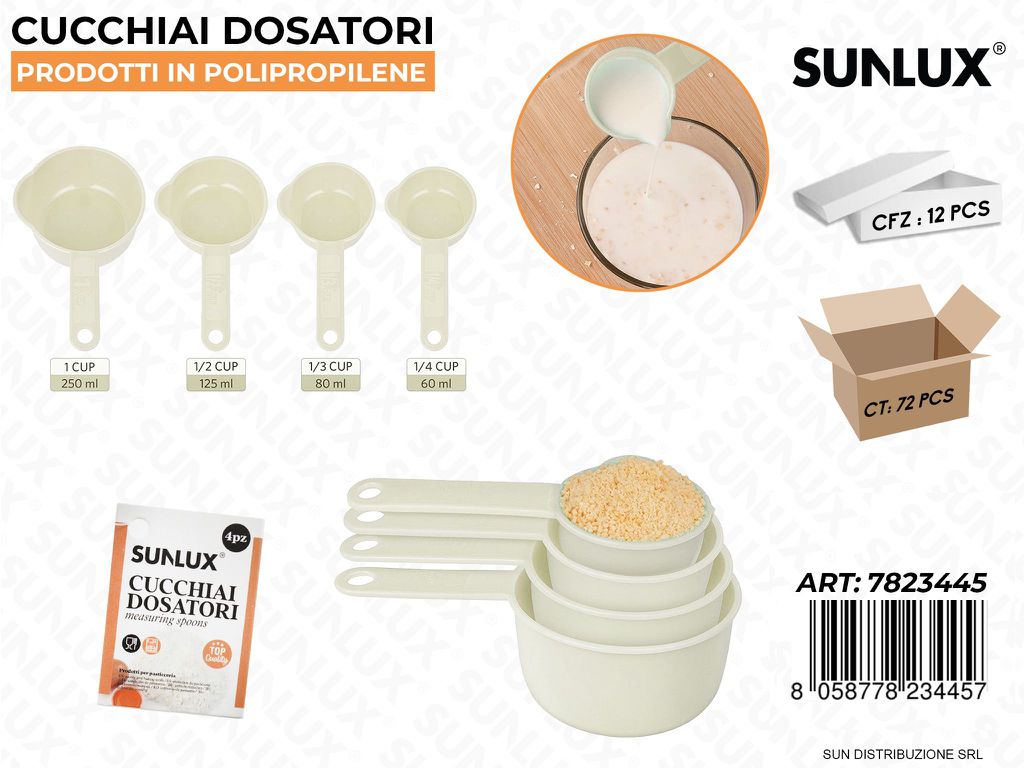 Cucchiai Dosatori in Pp Mis. Ass. 4PCS