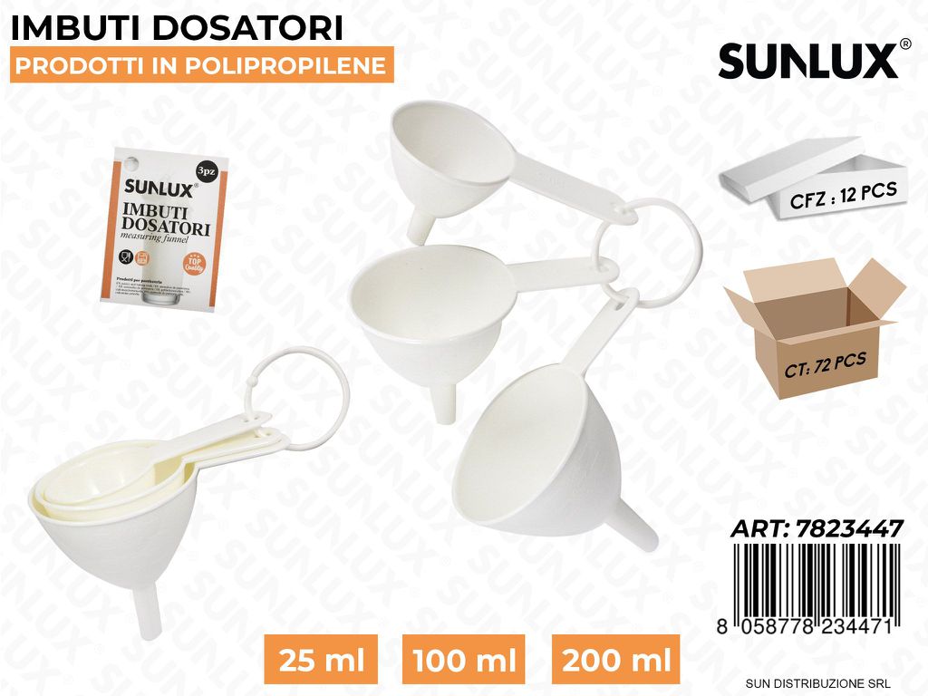 Imbuti Dosatori in Pp 3 in 1 25-100-200ML