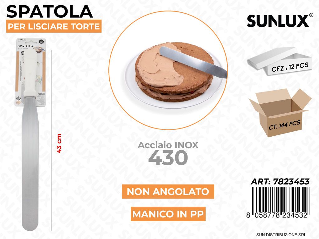 Spatola per Lisciare Torte Acciaio 430 43CM
