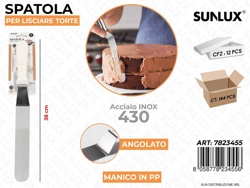 Spatola per Lisciare Torte Ang. Acciaio 430 38CM